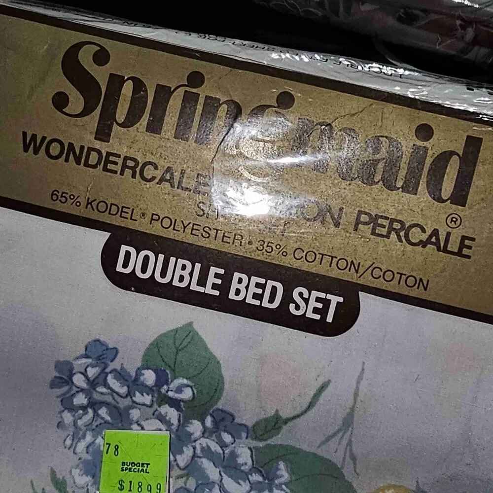 NIP Vintage Springmaid Floral Print Double Bed Sheet‎ Set New NOS